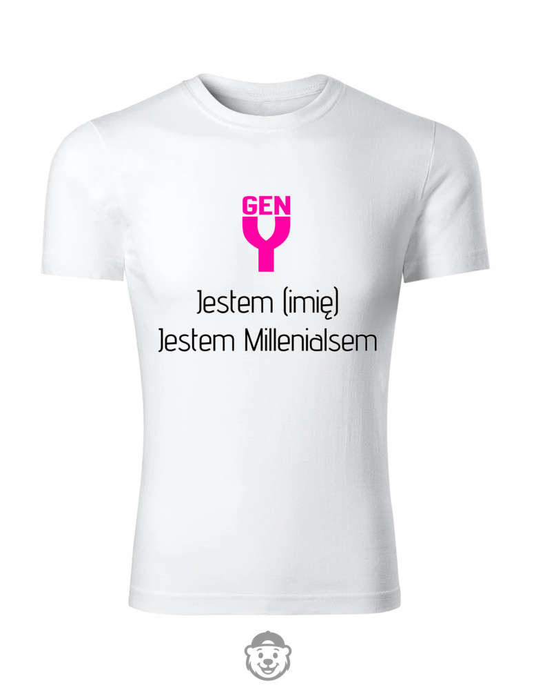KOSZULKA DAMSKA JESTEM MILLENIALSEM BIAŁA.png