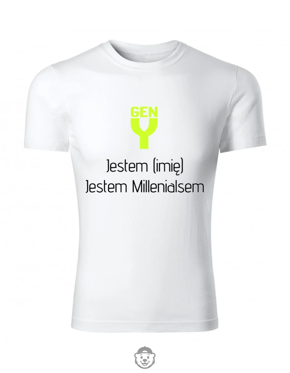 KOSZULKA MĘSKA JESTEM MILLENIALSEM BIAŁA.png