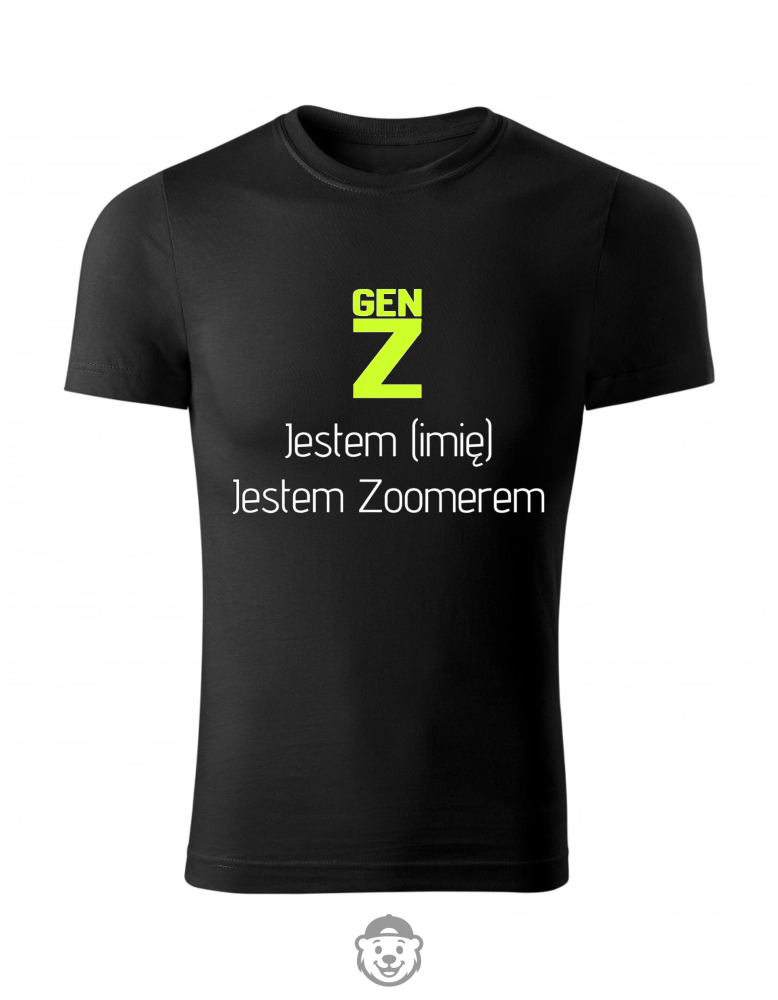 KOSZULKA MĘSKA JESTEM ZOOMEREM CZARNA.png
